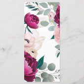 Pink Peony Eucalyptus Garden Floral Glam Menu メニュー (裏面)