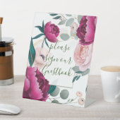 Pink Peony Eucalyptus Garden Floral Glam Wedding  台座サイン (インサイチュ)