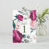 Pink Peony Eucalyptus Garden Floral Glam Wedding  招待状 (スタンド正面)