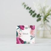 Pink Peony Eucalyptus Garden Floral Wedding Detail スクエア名刺 (スタンド正面)