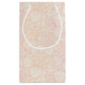 Pink Peony Floral Pattern スモールペーパーバッグ (裏面)