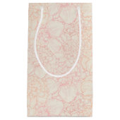 Pink Peony Floral Pattern スモールペーパーバッグ (正面)