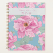Pink Peony Floral Pattern プランナー手帳 (正面)