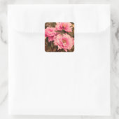 Pink  Peony Flower スクエアシール (バッグ)
