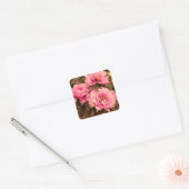 Pink  Peony Flower スクエアシール (封筒)