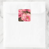 Pink  Peony Flower スクエアシール (バッグ)