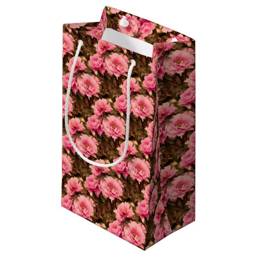 Pink  Peony Flower スモールペーパーバッグ (正面アングル)