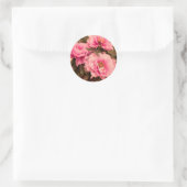 Pink  Peony Flower ラウンドシール (バッグ)