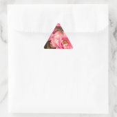 Pink  Peony Flower 三角形シール (バッグ)