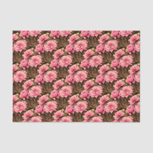 Pink  Peony Flower 薄葉紙 (正面)