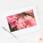 Pink  Peony Flower 長方形シール (封筒)