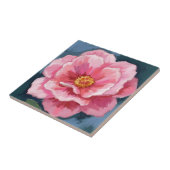 Pink Peony Flower Watercolor Floral タイル (側面)