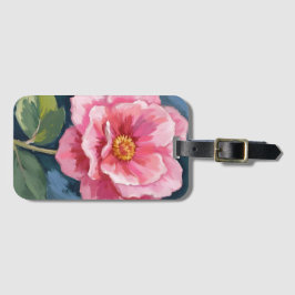 Pink Peony Flower Watercolor Floral ラゲッジタグ
