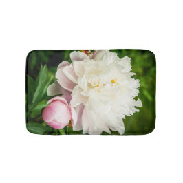 Pink Peony Garden Flowers バスマット