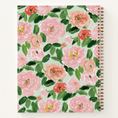Pink Peony Greenery Personalized Name Recipe ノートブック (裏面)