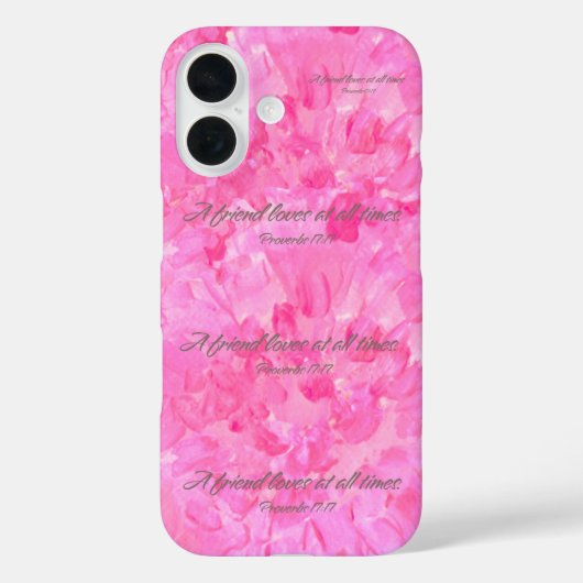 Pink Peony iPhone Case-A Friend Loves At All Times Case-Mate iPhoneケース (裏面)