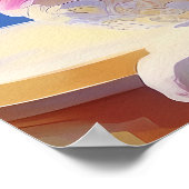 Pink Peony Painting, Peonies Flower Wall Art ポスター (角)