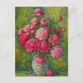 Pink Peony Postcard ポストカード (正面)