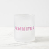 Pink Peony Star Girly Modern Customize Name フロストグラスマグカップ (中央)