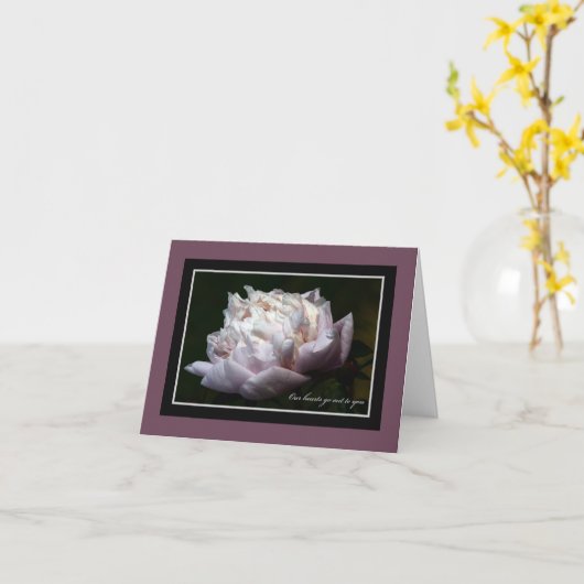 Pink Peony Sympathy Note Card カード (黄色い花)