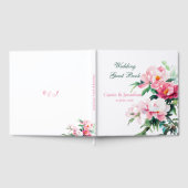 Pink Peony Watercolor Floral Wedding ゲストブック (全面)