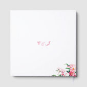 Pink Peony Watercolor Floral Wedding ゲストブック (裏面)