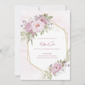Pink Peony Wedding Invitation 招待状 (正面)