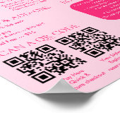 Pink Permanent Jewelry Price List QR code Menu ポスター (角)