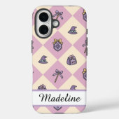 Pink Personalized Girly Checkered Case-Mate iPhoneケース (裏面)