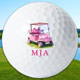 Pink Personalized Golf Cart Custom Monogram  ゴルフボール