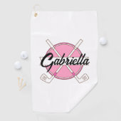 Pink Personalized Golf Monogram  ゴルフタオル (インサイチュ)