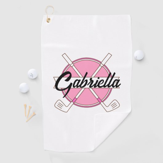 Pink Personalized Golf Monogram ゴルフタオル (インサイチュ)
