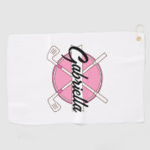Pink Personalized Golf Monogram ゴルフタオル (横)