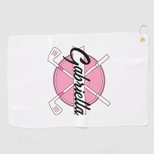 Pink Personalized Golf Monogram  ゴルフタオル (横)