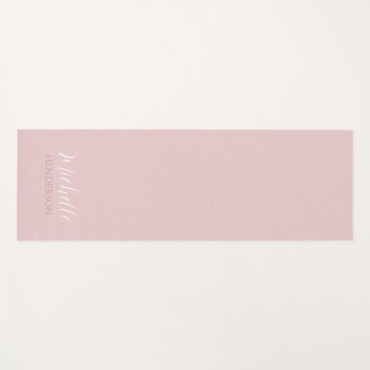 Pink Personalized Monogram Custom Name ヨガマット (正面(横))