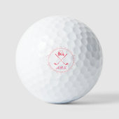 Pink Personalized Monogram Golf Balls  ゴルフボール (正面)