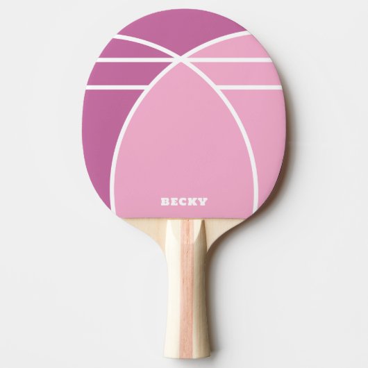 Pink Personalized Ping Pong Paddle with Name 卓球ラケット (正面)