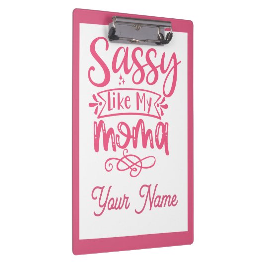 Pink Personalized "Sassy Moma"  クリップボード (右)