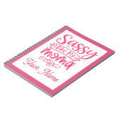 Pink Personalized "Sassy Moma"  ノートブック (左側)