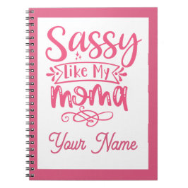 Pink Personalized "Sassy Moma"  ノートブック
