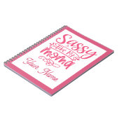 Pink Personalized "Sassy Moma"  ノートブック (左側)