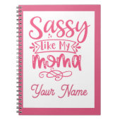 Pink Personalized "Sassy Moma"  ノートブック (正面)