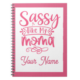 Pink Personalized "Sassy Moma"  ノートブック