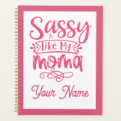Pink Personalized "Sassy Moma"  プランナー手帳 (正面)