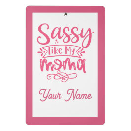 Pink Personalized "Sassy Moma"  ミニクリップボード