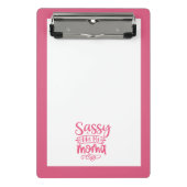 Pink Personalized "Sassy Moma"  ミニクリップボード (正面)