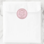 Pink Personalized Teddy Bear Bow It’s a girl ラウンドシール (バッグ)