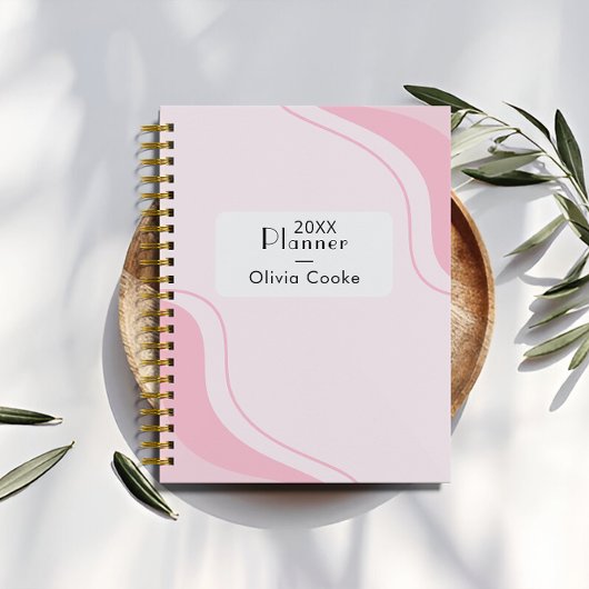 Pink Personalized Yearly Planner With Custom Name プランナー手帳