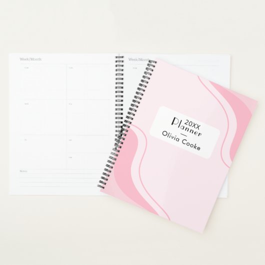 Pink Personalized Yearly Planner With Custom Name プランナー手帳 (ディスプレー)
