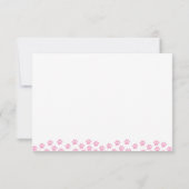 Pink Pet Paw Prints Custom Monogram Cute  ノートカード (裏面)